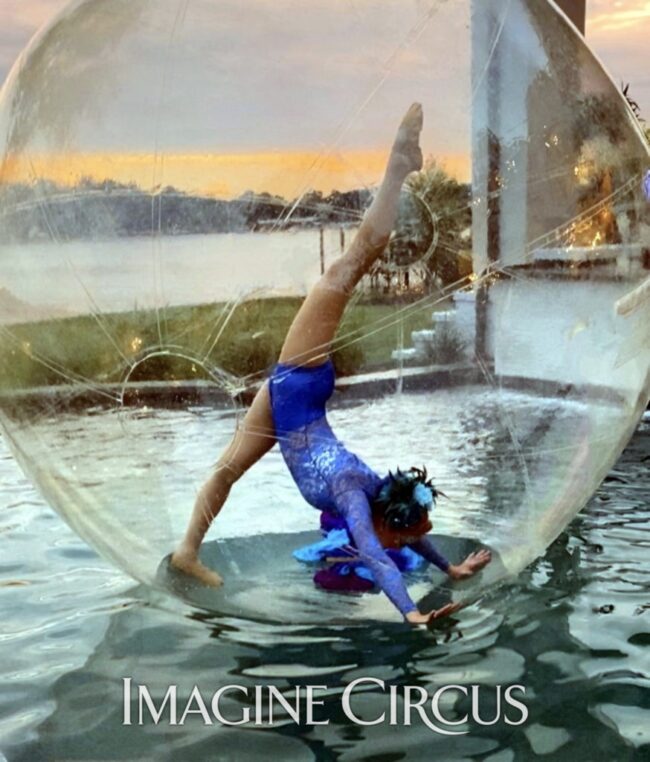 Imagine Circus, Water Walking Bubble Sphere, Performer