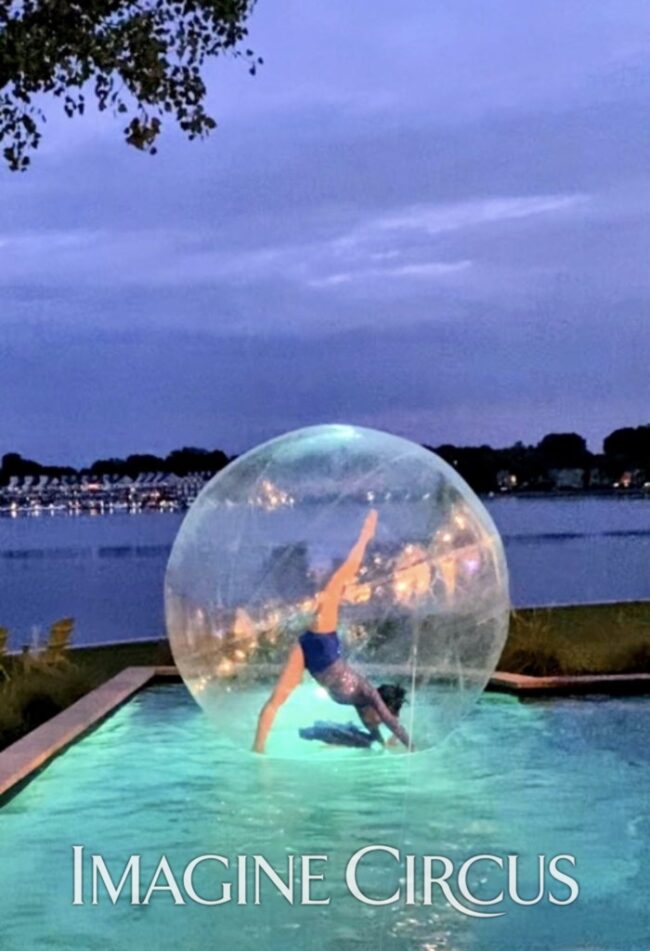 Imagine Circus, Water Walking Bubble Sphere, Performer