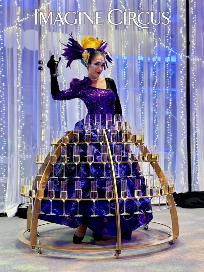 Imagine Circus Performers, Champagne Dress, Purple