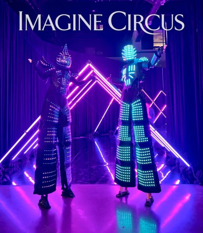 LED Robots, Imagine Circus, Glow, Performers