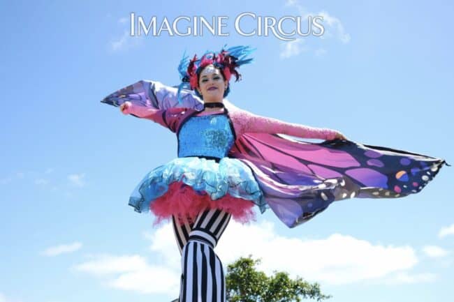 Imagine Circus, Roving Performers, Spring time Entertainment, Butterflies and Flowers