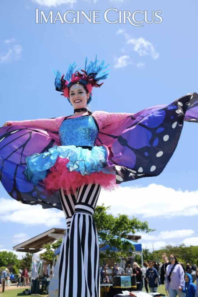 Imagine Circus, Roving Performers, Spring time Entertainment, Butterflies and Flowers