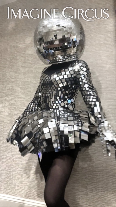 Imagine Circus Disco Ball Head, Disco Dancer, Mirror Person, Performer