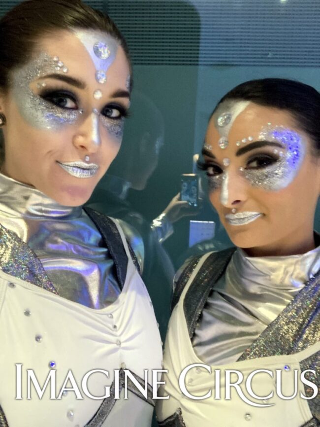 Imagine Circus Space Theme, Futuristic, Silver and White, Upscale Service, Performers2