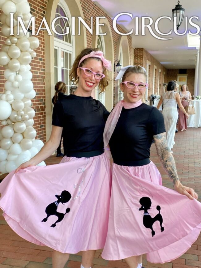 Imagine Circus Costumed Characters, Poodle Skirts, 1950s inspired costumes